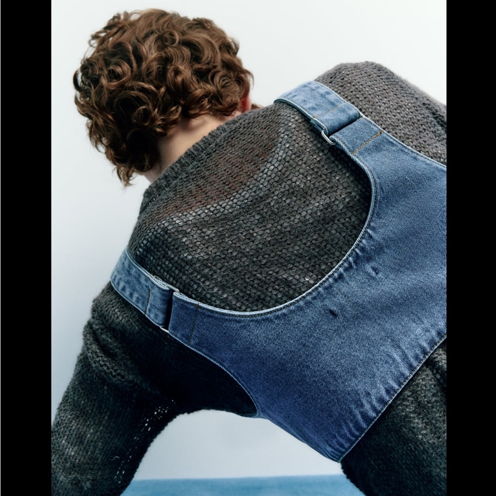 BUCKLED DENIM TOP - Picture 3 of 8